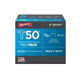 Arrow T50 Series 505IP Flat Crown Staple, 3/8 in W Crown, 5/16 in L Leg