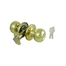 ProSource Entry Knob Lockset, Ball, Pol Brass, KA3