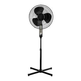 Plexon 16" Oscillating Pedestal Fan, Adjustable Height and Tilt, 90 Degree Oscillating Head, 3-Speed Floor Fan, for Bedroom/Living Room/Office, Black