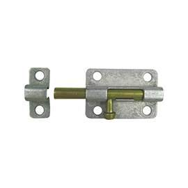 ProSource 20473MGS-PS Barrel Bolt, 0.31 Dia in Bolt Head, 4 in L Bolt, Brass Pin/Steel, Galvanized Zinc Plated