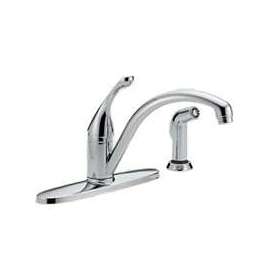 DELTA COLLINS Series 440-DST Kitchen Faucet with Side Sprayer, 1.8 gpm, 1-Faucet Handle, Brass, Chrome Plated