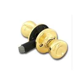 Kwikset 200M3CP7/8RFLRCS Door Knob, Polished Brass, 1-3/8 to 1-3/4 in Thick Door, 2-1/4 in Strike