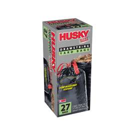 Husky HK39DSE27B Contractor Yard Bag, 39 gal Capacity, Black