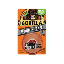 Gorilla Tough & Clear 6065003 Mounting Tape, 60 in L, 1 in W, Clear