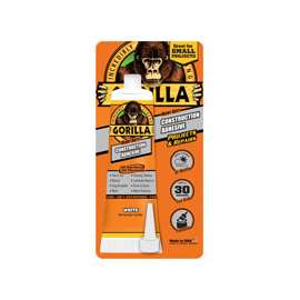 Gorilla 8120001 Construction Adhesive, White, 2.5 oz Tube