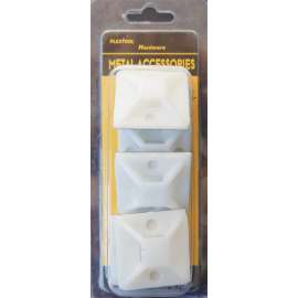 Plextool Cable Tie Mount Base Holder, Self Adhesive, Plastic, 1.25x1.25, 6pcs/PK, 24 PK/Box, Total 144pcs (PLX00702)