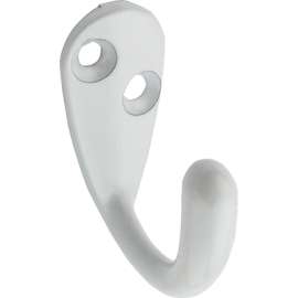 2PK WHT SGL Cloth Hook