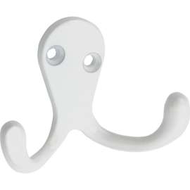 2PK WHT DBL Cloth Hook
