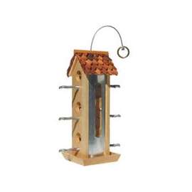 Perky-Pet 50171 Tin Jay Wood Bird Feeder, 2 lb, Fir Wood, Hanging/Pole Mounting