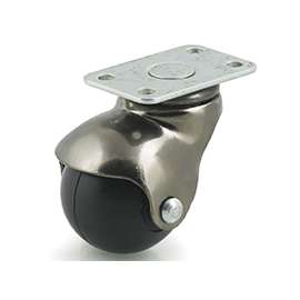 DH CASTERS C-H15P2AB Swivel Ball Caster, 1-1/2 in Dia Wheel, Rubber Wheel, 90 lb