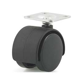 DH CASTERS C-T15P1BK Swivel Caster, 1-1/2 in Dia Wheel, Plastic Wheel, Black, 70 lb