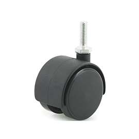 DH CASTERS C-T20T1BK Swivel Caster, 2 in Dia Wheel, Plastic Wheel, Black, 85 lb