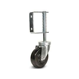 DH CASTERS C-GSL4 Gate Caster, 4 in Dia Wheel, 1-1/4 in W Wheel, Rubber Wheel, 40 lb