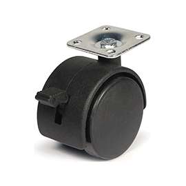 DH CASTERS C-T20P1BKB Swivel Caster, 2 in Dia Wheel, Plastic Wheel, Black, 85 lb