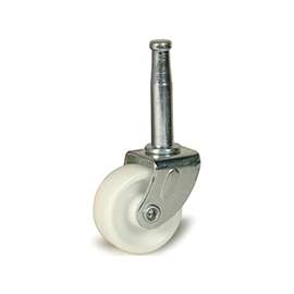 DH CASTERS C-R125S1Z Swivel Caster, 1-1/4 in Dia Wheel, 9/16 in W Wheel, Plastic Wheel, 45 lb