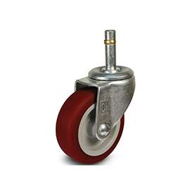 DH CASTERS C-LI30GRPUS Swivel Caster, 3 in Dia Wheel, 1 in W Wheel, Polyurethane Wheel, 125 lb