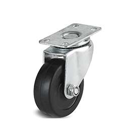 DH CASTERS C-L20P2RS Swivel Caster, 2 in Dia Wheel, 13/16 in W Wheel, Rubber Wheel, 77 lb