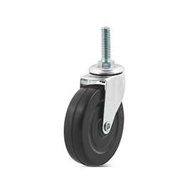 DH CASTERS C-L30T2RS Swivel Caster, 3 in Dia Wheel, 13/16 in W Wheel, Rubber Wheel, 110 lb