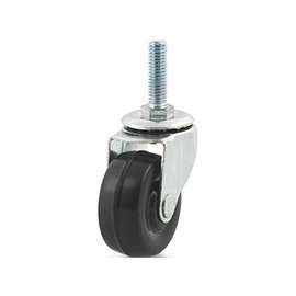 DH CASTERS C-L20T1RS Swivel Caster, 2 in Dia Wheel, 13/16 in W Wheel, Rubber Wheel, 77 lb