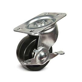 DH CASTERS C-GD20RSB Swivel Caster, 2 in Dia Wheel, 15/16 in W Wheel, Rubber Wheel, 90 lb