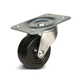 DH CASTERS C-GD40RS Swivel Caster, 4 in Dia Wheel, 1-1/4 in W Wheel, Rubber Wheel, 200 lb