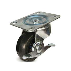 DH CASTERS C-GD40RSB Swivel Caster, 4 in Dia Wheel, 1-1/4 in W Wheel, Rubber Wheel, 200 lb