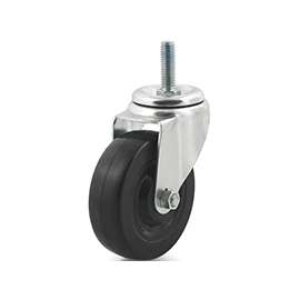 DH CASTERS C-LM3T3RS Swivel Caster, 3 in Dia Wheel, 1-1/4 in W Wheel, Rubber Wheel, 220 lb