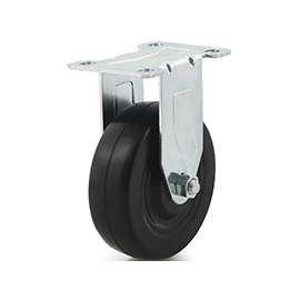 DH CASTERS C-LM5P1RR Rigid Caster, 5 in Dia Wheel, 1-1/4 in W Wheel, Rubber Wheel, 300 lb