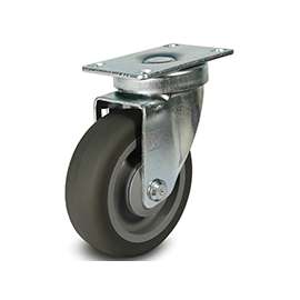 DH CASTERS C-LM5P1TPSB Swivel Caster, 5 in Dia Wheel, 1-1/4 in W Wheel, Thermoplastic Rubber Wheel, Gray, 240 lb