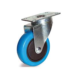 DH CASTERS C-LM35P1BMS Swivel Caster, 3-1/2 in Dia Wheel, 1-1/4 in W Wheel, Thermoplastic Rubber Wheel, Blue, 220 lb