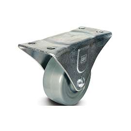 DH CASTERS C-GD20MRR Rigid Caster, 2 in Dia Wheel, 15/16 in W Wheel, Rubber Wheel, Gray, 125 lb