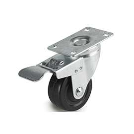 DH CASTERS C-ML5P1RS Swivel Caster, 5 in Dia Wheel, 1-1/4 in W Wheel, Rubber Wheel, 300 lb