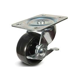 DH CASTERS C-GD30PSB Swivel Caster, 3 in Dia Wheel, 1-1/4 in W Wheel, Plastic Wheel, 220 lb