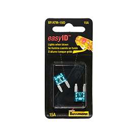 Bussmann BP/ATM-15ID Automotive Fuse, Blade Fuse, 32 VDC, 15 A, 1 kA Interrupt