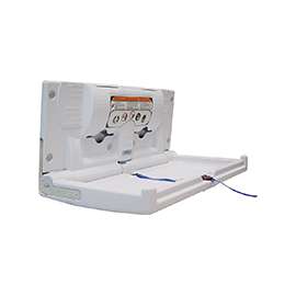 CONTINENTAL COMMERCIAL 8252-H Diaper Changing Station, 250 lb, 34-1/4 in L, 4 in W, Wall Mounting, Polyethylene