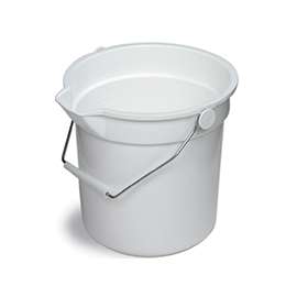 Continental Commercial 8110WH Utility Bucket, 10 qt Capacity, Round, Polyethylene, White