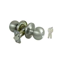 ProSource Entry Knob Lockset, Ball, S/S, KA3, VP