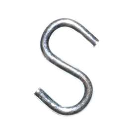 ProSource LR370 S-Hook, 30 lb Working Load, 0.169 in Dia Wire, Steel, Zinc