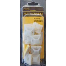 Plextool Cable Tie Mount Base Holder, Self Adhesive, Plastic, 0.75x0.75, 12pcs - 24 per Box (PLX00700)