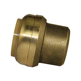 SharkBite U520LFA End Cap, 1 in, Brass, Chrome, 200 psi Pressure
