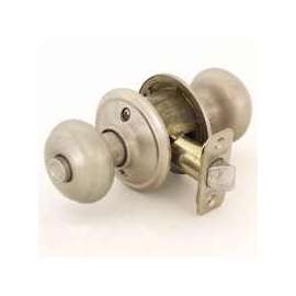 Schlage Georgian Series F40GEO619 Privacy Door Knob, Brass, Satin Nickel