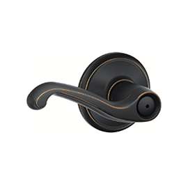 Schlage Flair Series F40 FLA 716 Privacy Lever, Aged Bronze