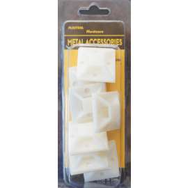 Plextool Cable Tie Mount Base Holder, Self Adhesive, Plastic, 1x1, 7pcs/PK, 24 PK/Box, Total 168pcs (PLX00701)