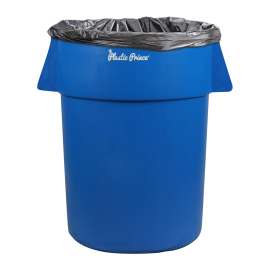 PLASTIC PRINCE 55 Gallon Round Trash Can Garbage Can Blue Plastic Waste Container for Home Garage Restaurants Warehouses