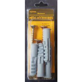 Plextool Drywall Anchor and Screw Set, 2", 4 Anchors & 4 Screws/PK, 24 PK/Box, Total 192pcs (PLX00777)