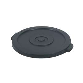 PLASTIC PRINCE Round Trash Can Lid, Compatible with 20 Gallon Wastebasket Garbage Can, Gray Plastic