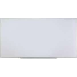 Deluxe 96"W x 48"H Melamine White Surface Aluminum Frame Dry Erase Board