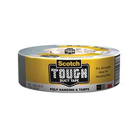 Scotch 2360-C/2360-A Tough Duct Tape, 60 yd L, 1.88 in W, Polyvinyl Backing, Gray