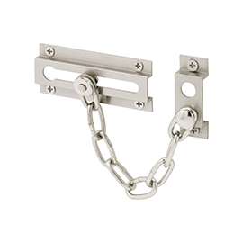 Defender Security U-10304 Chain Door Guard, Solid Brass, Satin Nickel