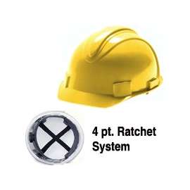 JACKSON SAFETY 3013370 Hard Hat, 11 x 9-1/2 x 8-1/2 in, 4-Point Suspension, HDPE Shell, Yellow, Class: C, E, G